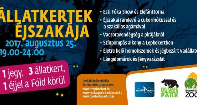 Hatodszor Állatkertek éjszakája, már 12 helyszínnel
