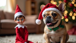 Ünnepi móka: Frankie, a francia bulldog és Karen, a polcon ülő tündér