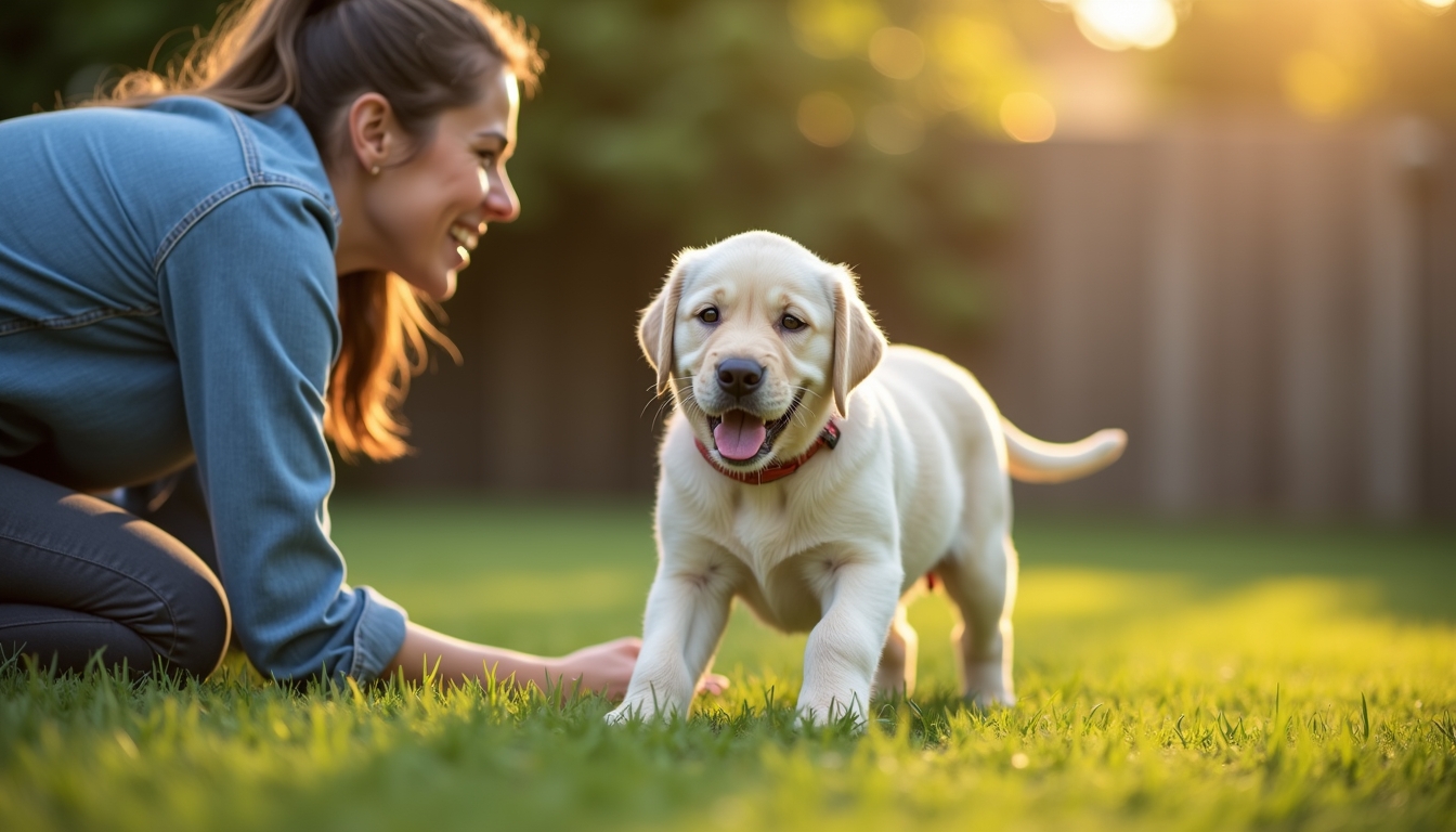 Recall tréning izgatott Labradornak
