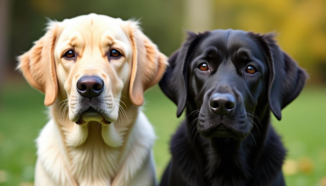 Két labrador összhangban kint