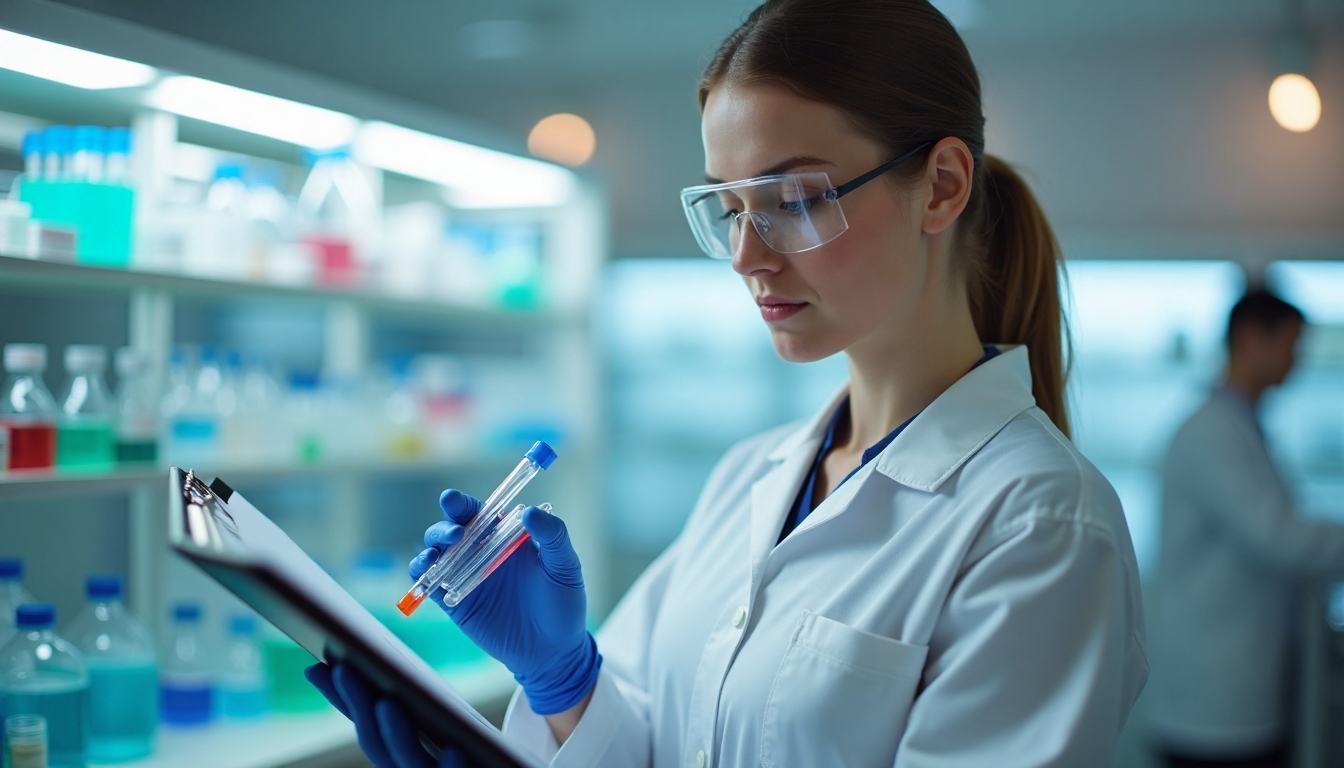 Laboratóriumi technikus DNS mintával